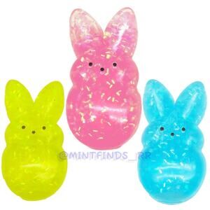 Viral PEEPS Tinsel Gel Squeezer Glitter Viral Squishy Easter Bunny Assorted New